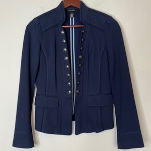 White House Black Market Navy Military Jacket Blazer Women Size 6